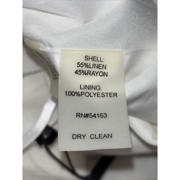 NWT Calvin Klein Sz 20W White Linen Blend Lined Womans Pants Size Wide Leg NWT - Picture 4 of 9